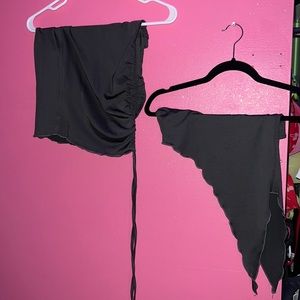 XS 2 PIECE GRAY TOP/SKIRT SHEIN👙🩶🩶